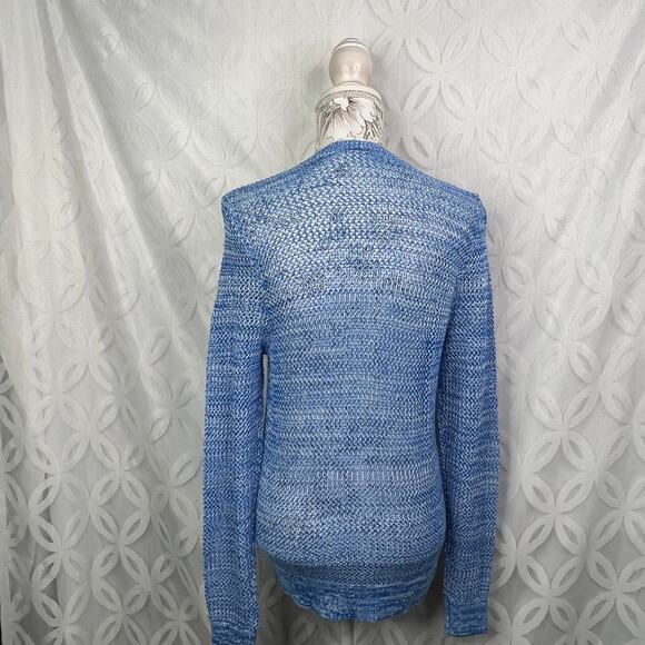 Ann Taylor LOFT Open Knit Button Up Cardigan Space Blue Sweater NWT - Picture 8 of 8
